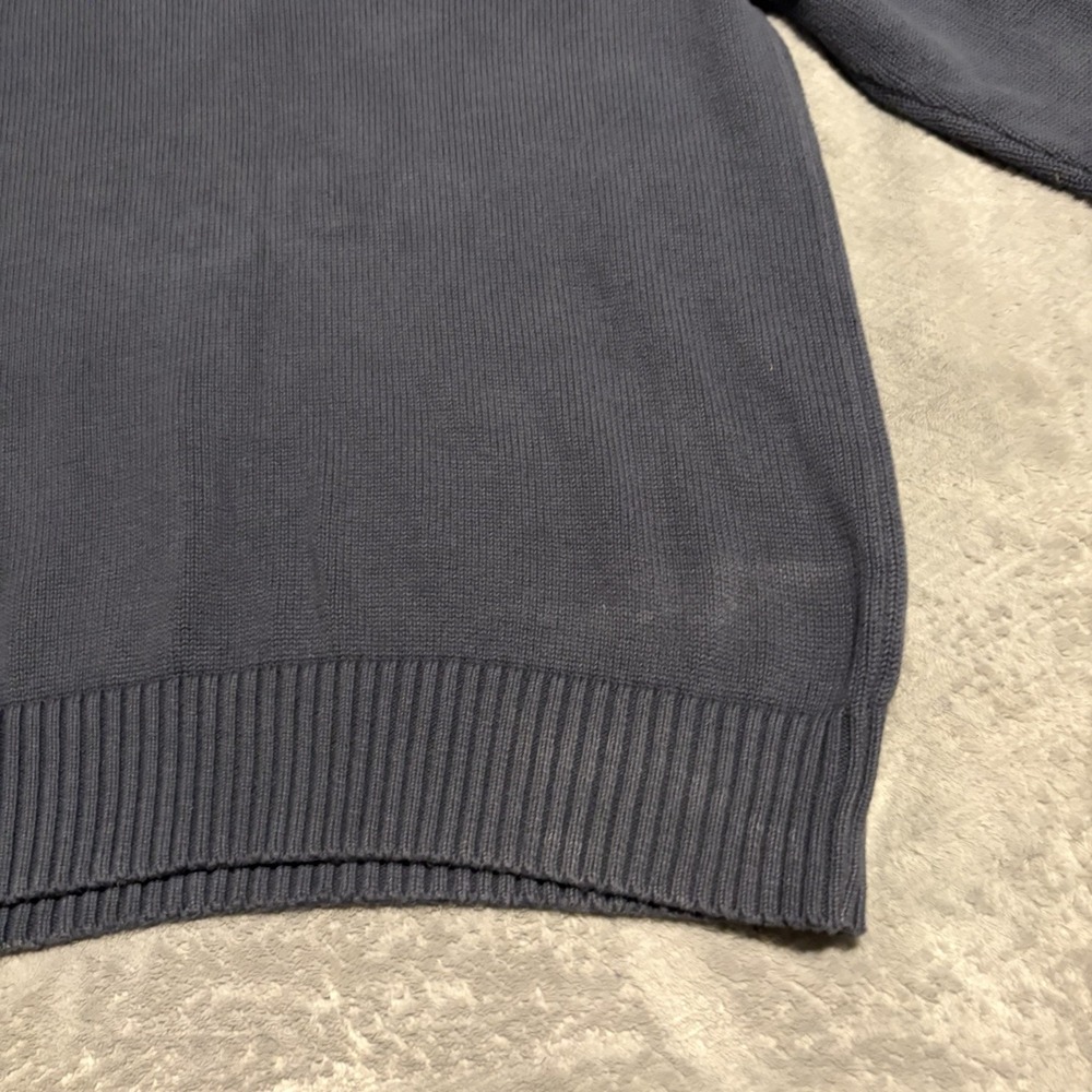 Eddie Bauer Sweater Men Medium Blue Turtleneck Quarter Zip Pull Over - Picture 3 of 16